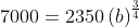 7000= 2350\left ( b\right )^{\frac{3}{4}}